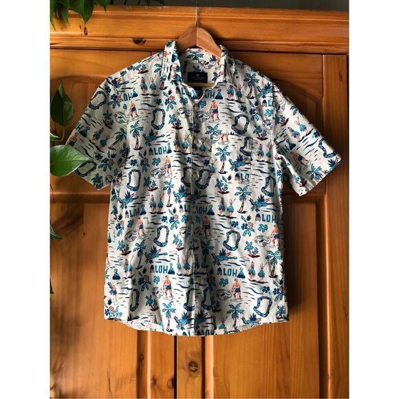 American Eagle Outfitter Aloha Hawaii Button Down Shirt SZ M - Picture 1 of 9